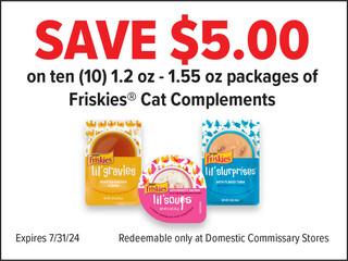 SAVE $5.00 on Friskies® Cat Complements